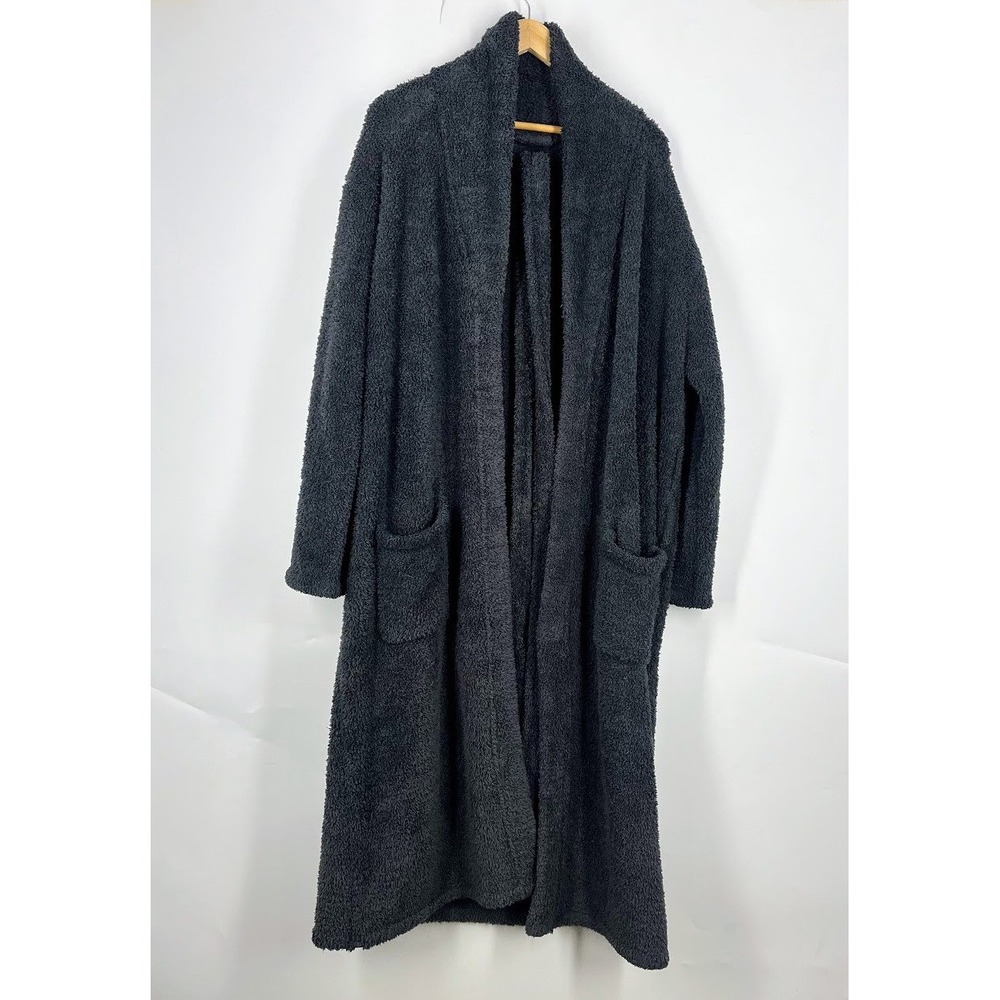 Barefoot Dreams CozyChic Adult Robe Charcoal Size 2 Long Plush Open‎ Front 509